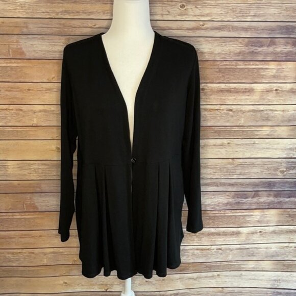 J. Jill Wearever Pleated Jacket | Small | Black - Picture 2 of 8